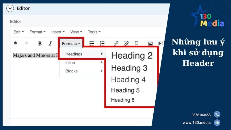 Những lưu ý khi sử dụng Header